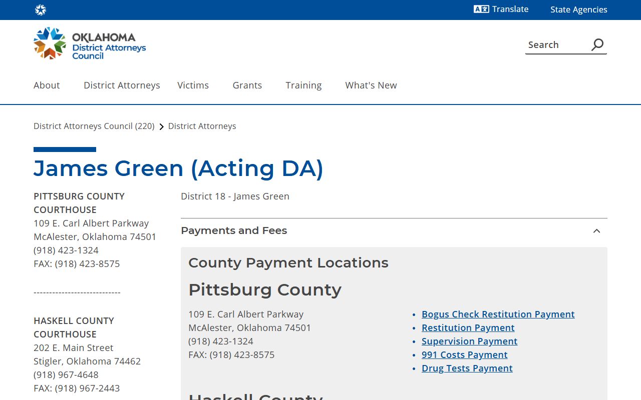 Haskell County court records after arrest District 18 District Attorney page